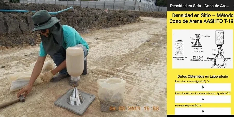 Control de compactación con cono de arena en Ovalle: densidad in situ certificada
